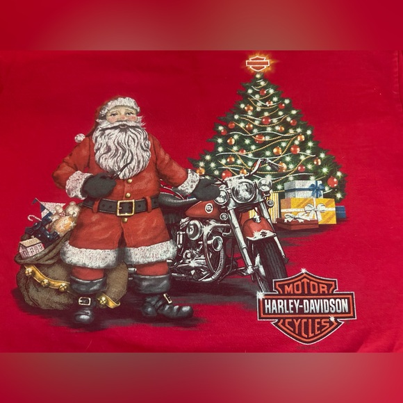 Harley-Davidson Tops - Harley-Davidson biker Santa motorcycle Christmas tee Lakeland Florida size small